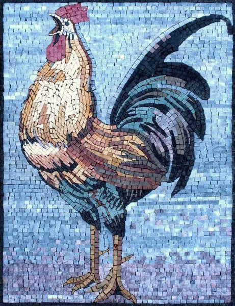 Rooster Mosaic Art