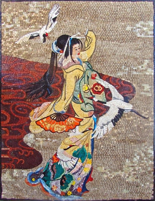 Japanese Geisha Mosaic Art