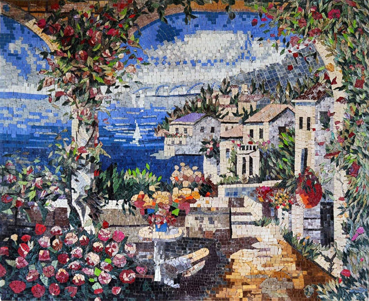 Tuscan Sea View Mosaic Art