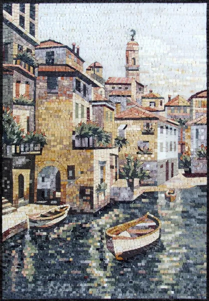 Venice Canal Boats Mosaic Art