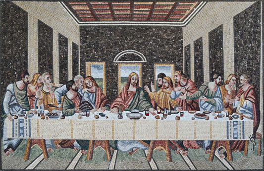Leonardo Da Vinci's The Last Supper Mosaic Reproduction