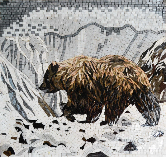 "Grizzly" Bear Mosaic Art