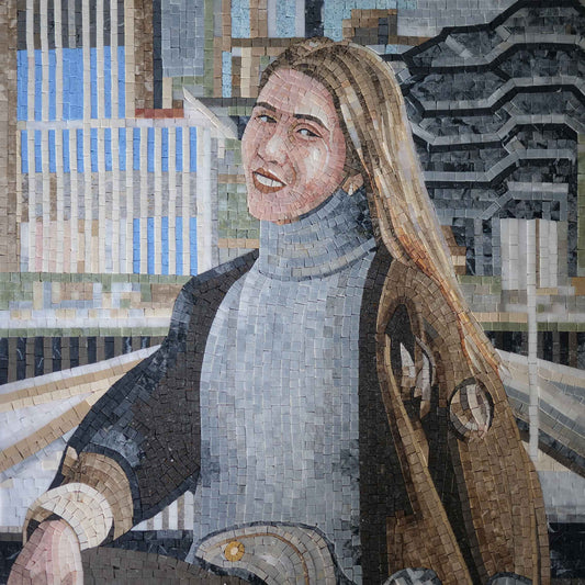 Lady in a Turtle Neck Mosaic Portrait