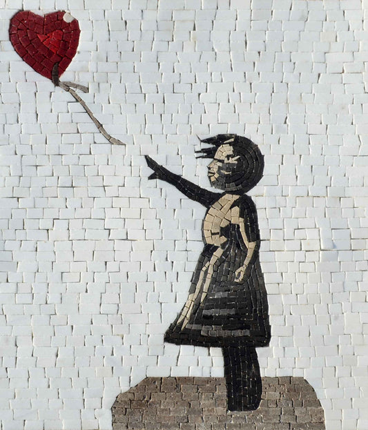 BANKSY Girl with a Balloon Mosaic Reproduction