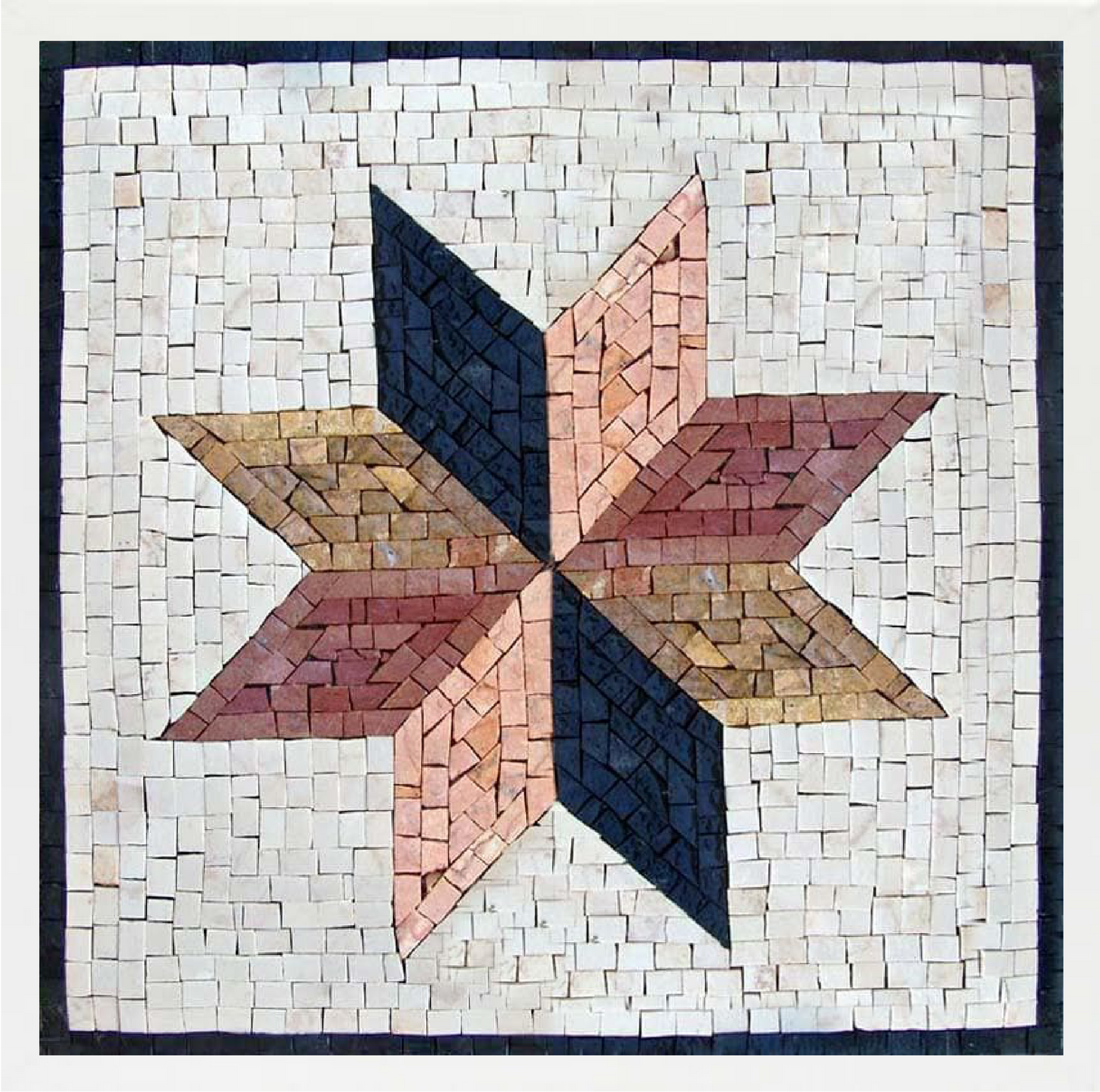 8 point star motif mosaic art