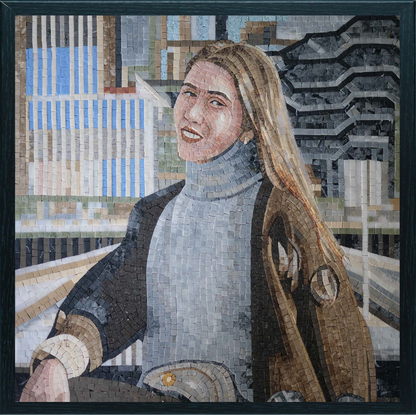 Lady in a Turtle Neck Mosaic Portrait