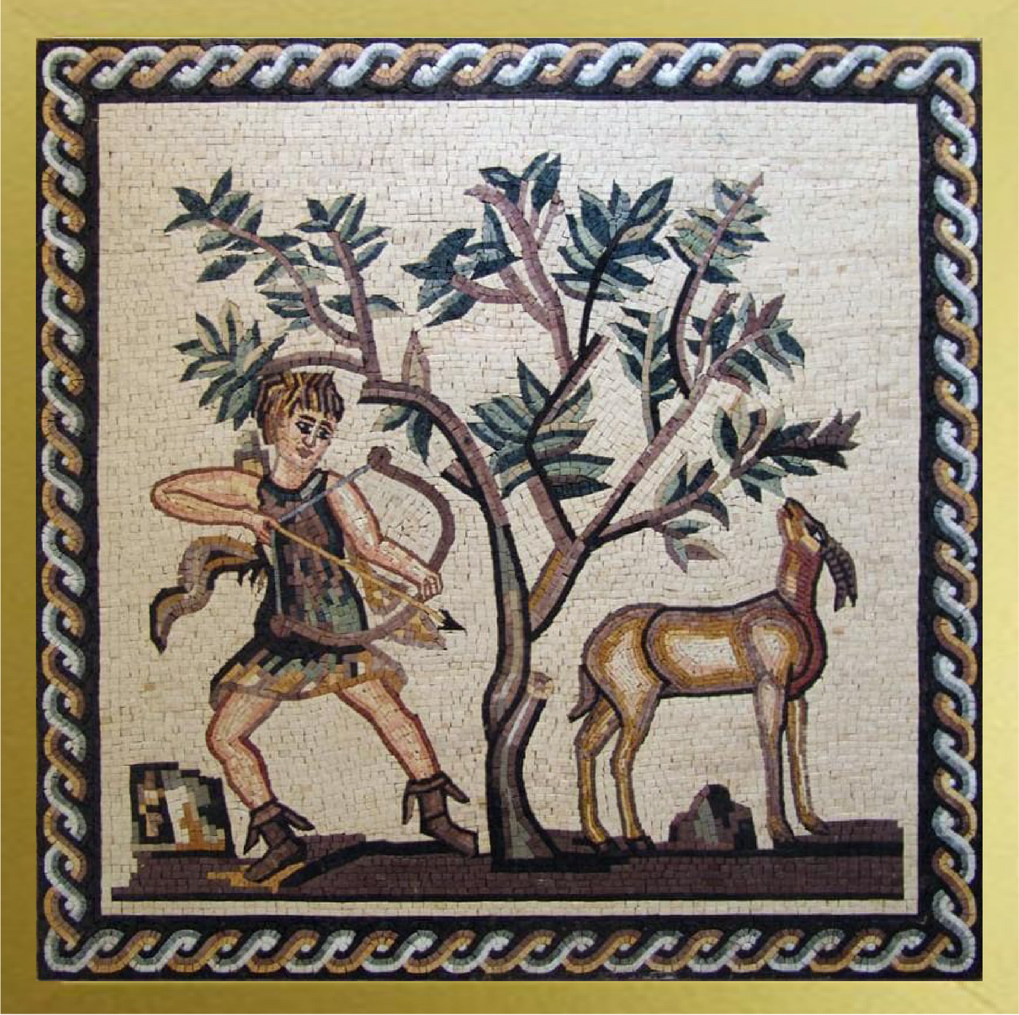 ancient greek hunting mosaic art