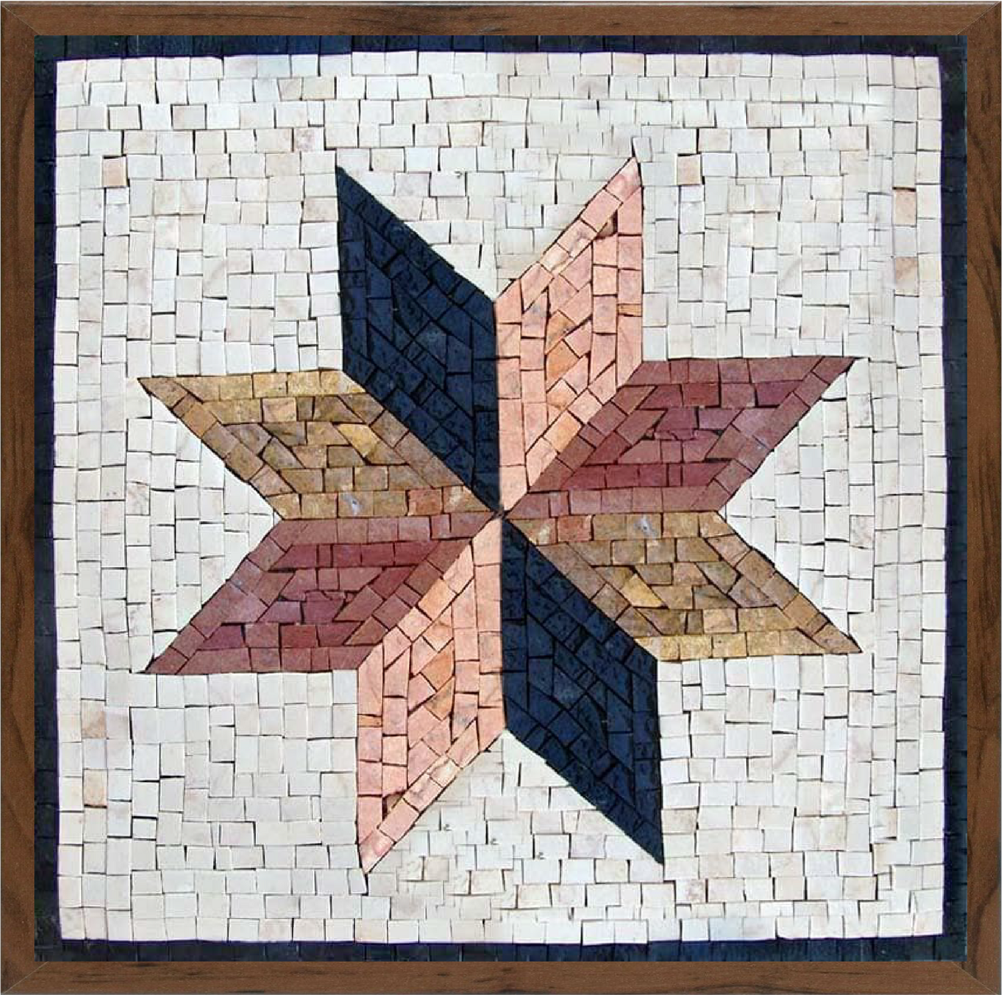 8 point star motif mosaic art