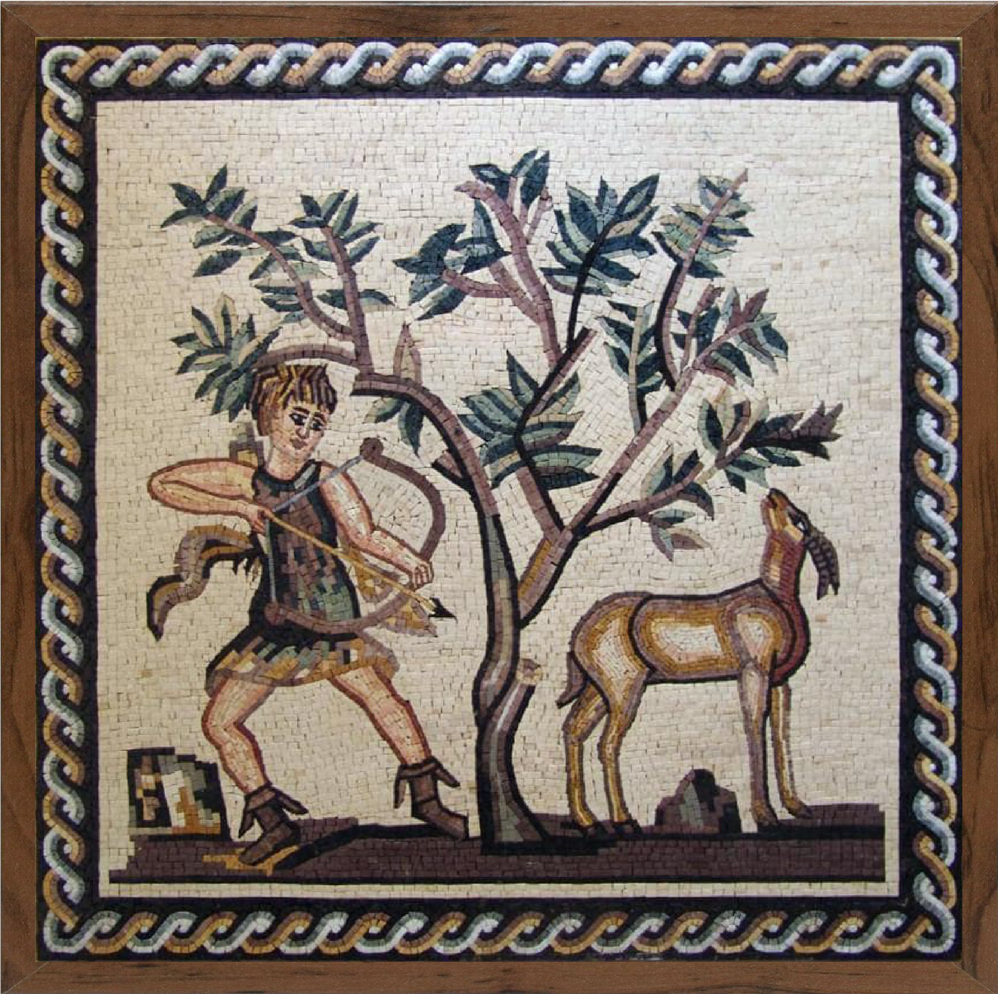 ancient greek hunting mosaic art